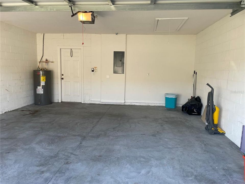 Interior of two car garage