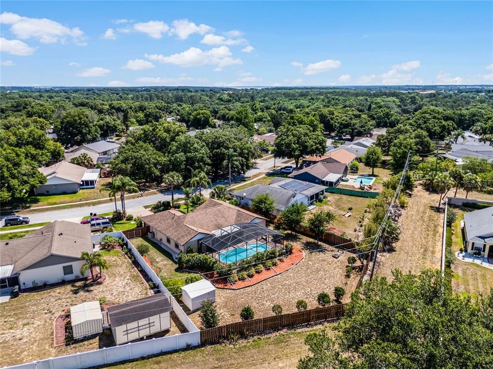 Large fenced in yard