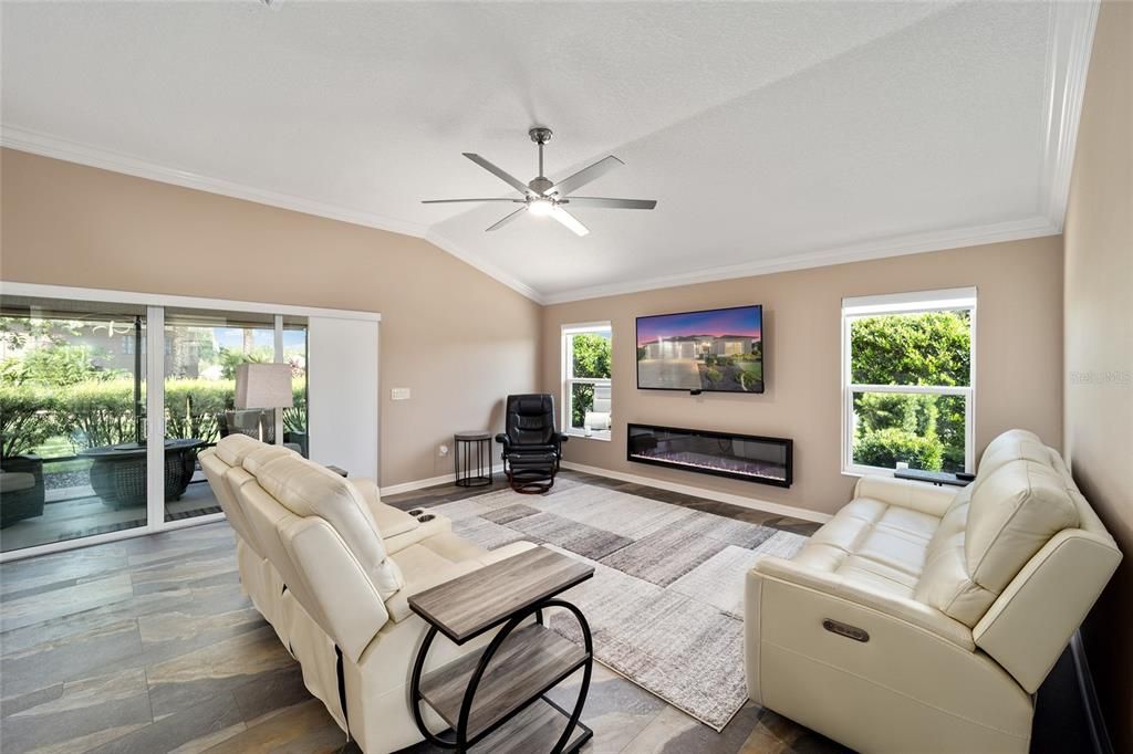 Living Room with Ceiling Fan