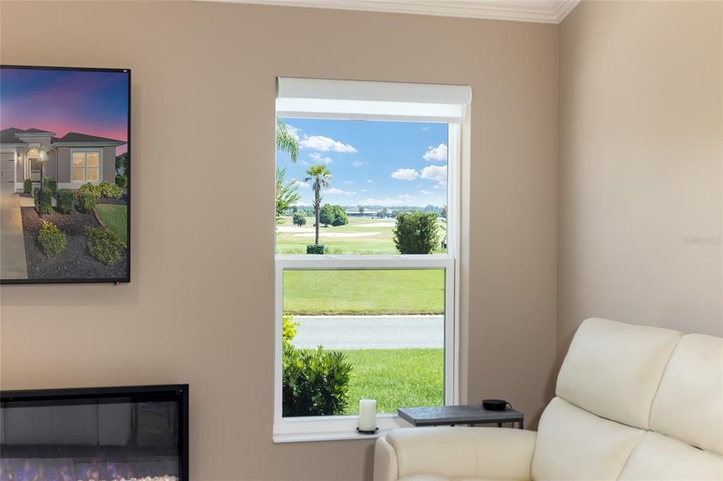 View of Belle Glade Golf Course from Living Room & Side Patio