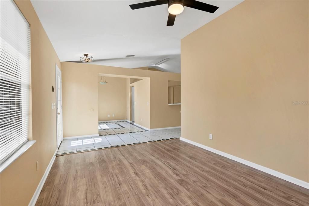 Living room looking towards dining room