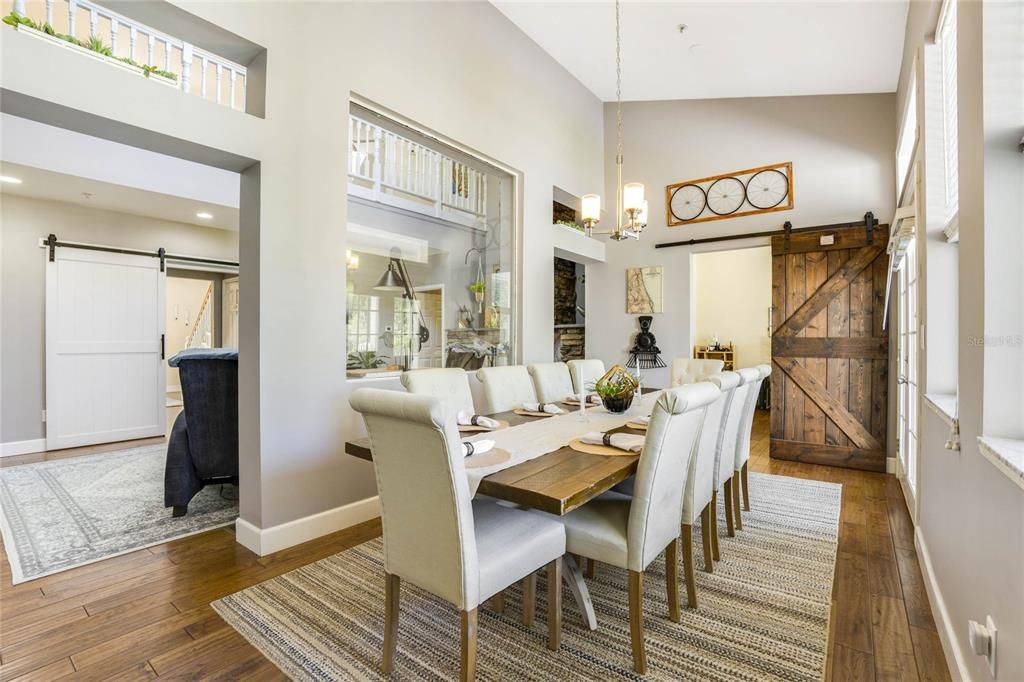 Dining area with French doors to the back porch