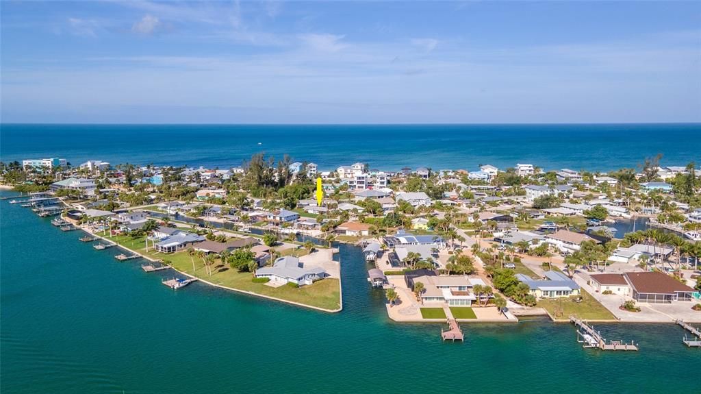 Aerial Pics Shows Lemon Bay/Ski Alley in Foreground and Gulf of Mexico Beyond.