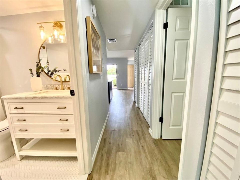 Hallway / partial Guest bath view