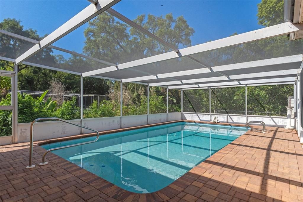 View of the pool from the Master bathroom pool bath