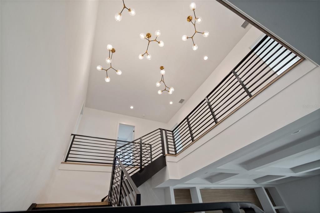 cluster lighting in stairwell