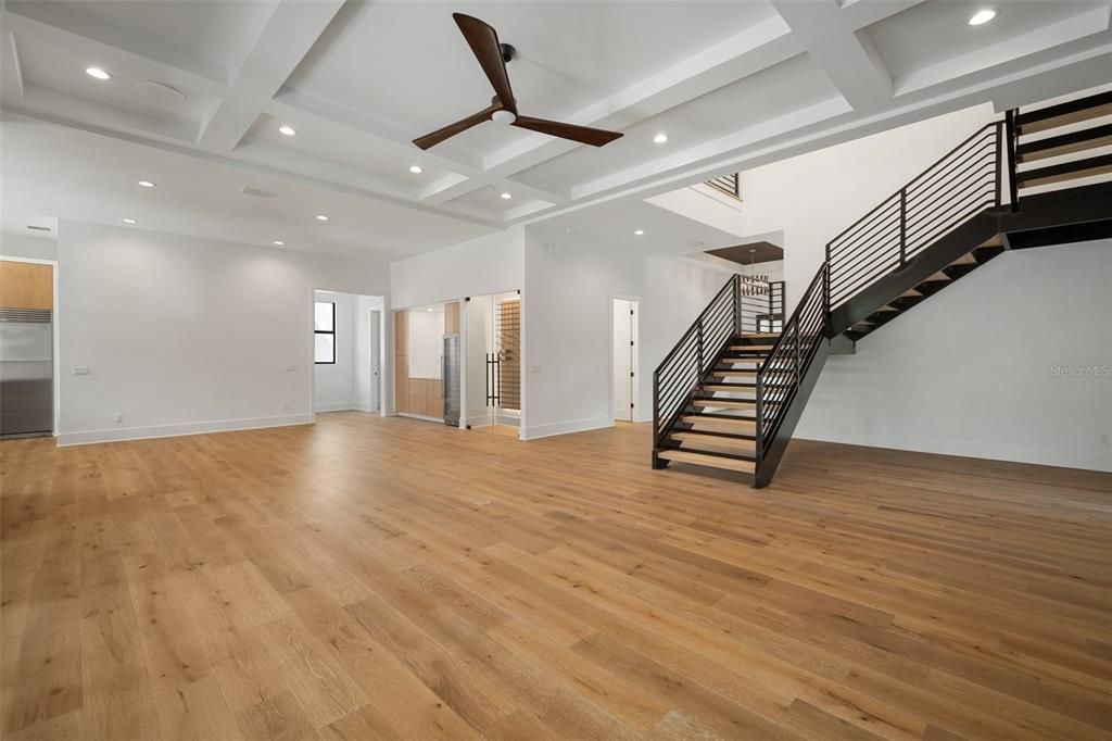 open floor plan with great room ceiling