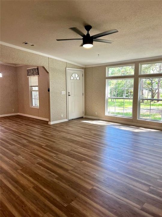 Great Room is light and bright with tall ceilings and double pane windows!