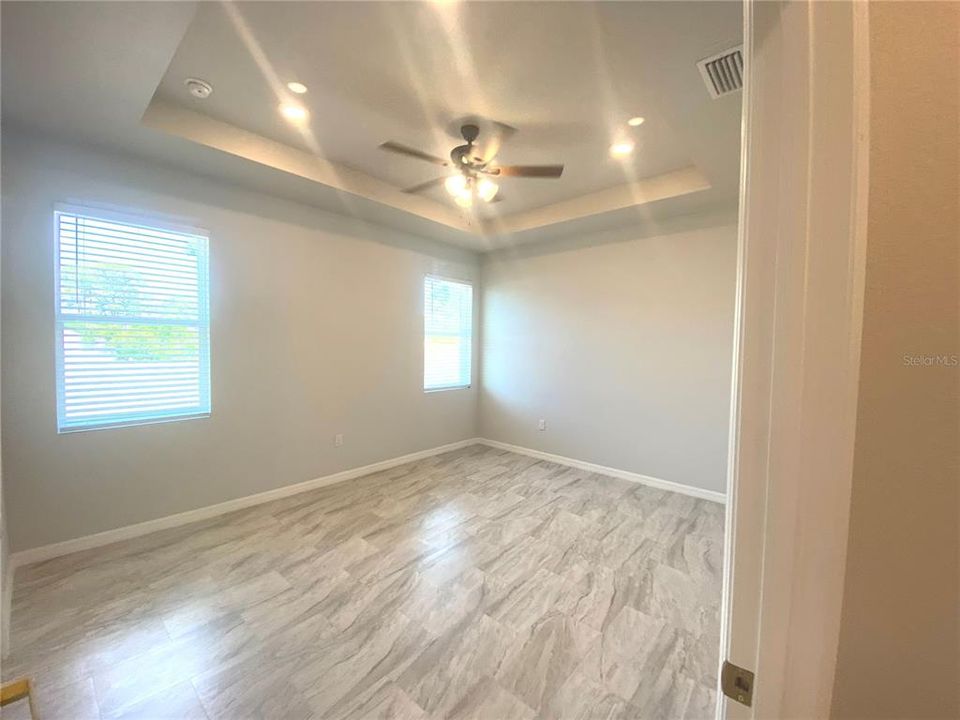 Primary Bedroom, tray ceiling, recessed lights