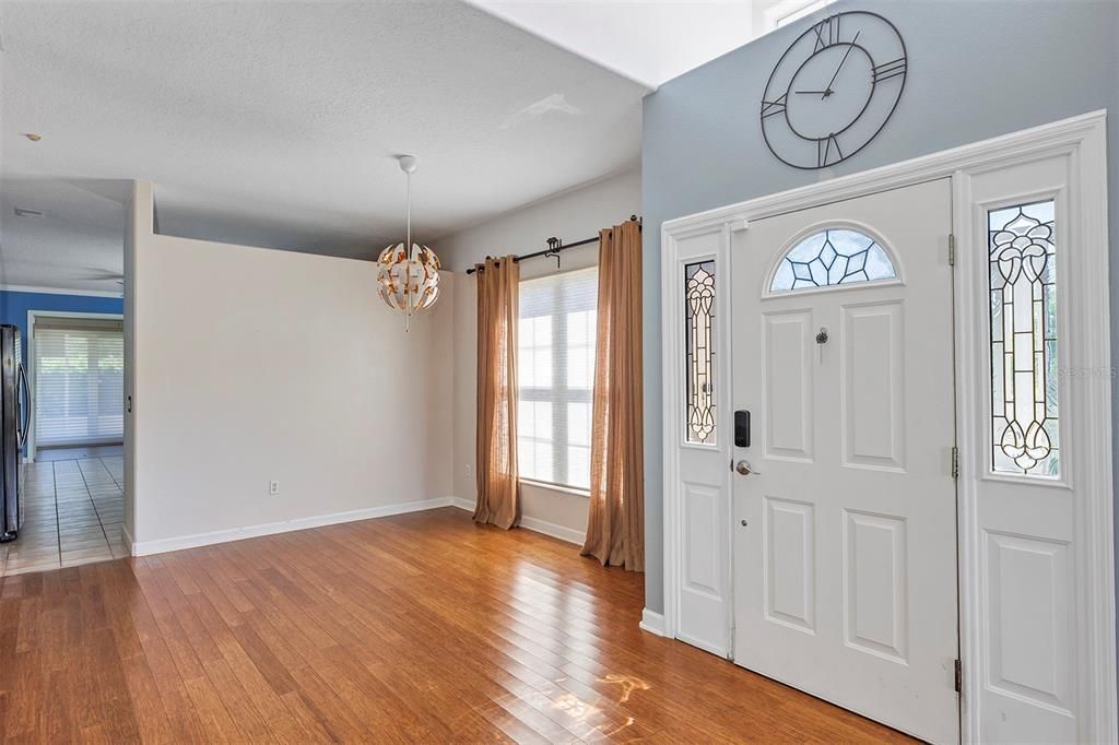 Front entrance, featuring high ceilings