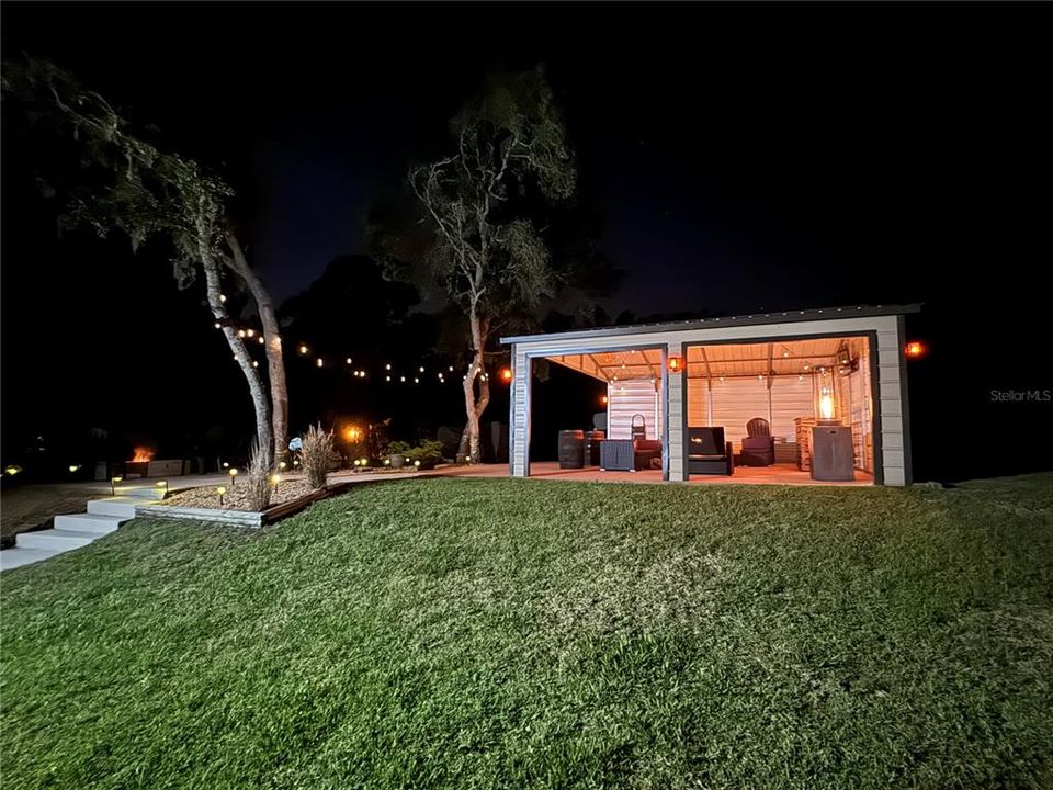 Party pavilion at night