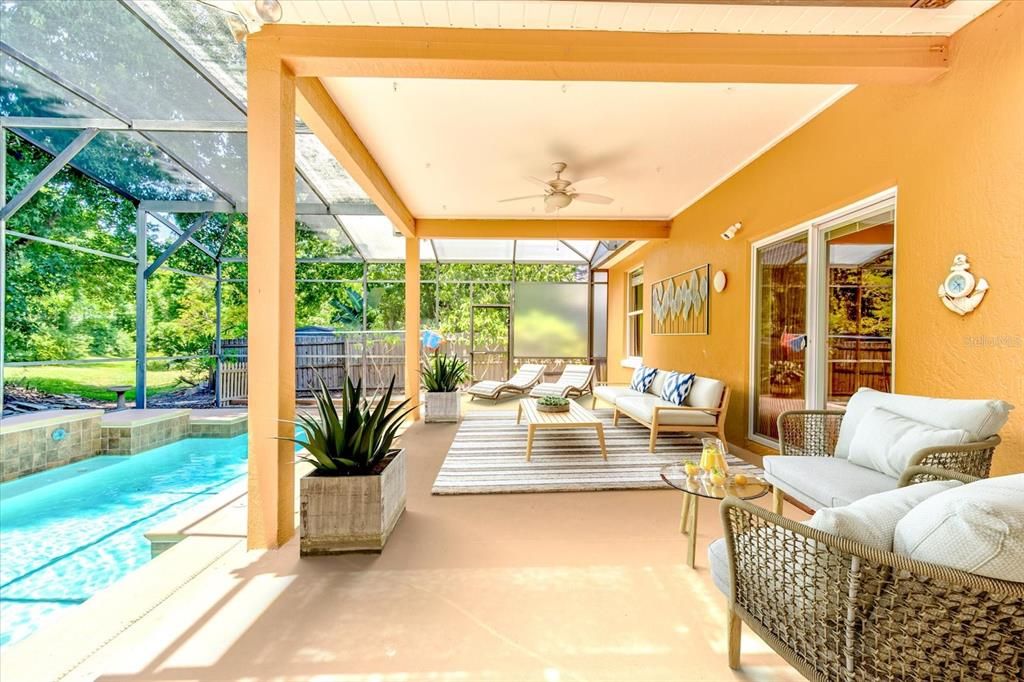 Huge outdoor deck covered from rain