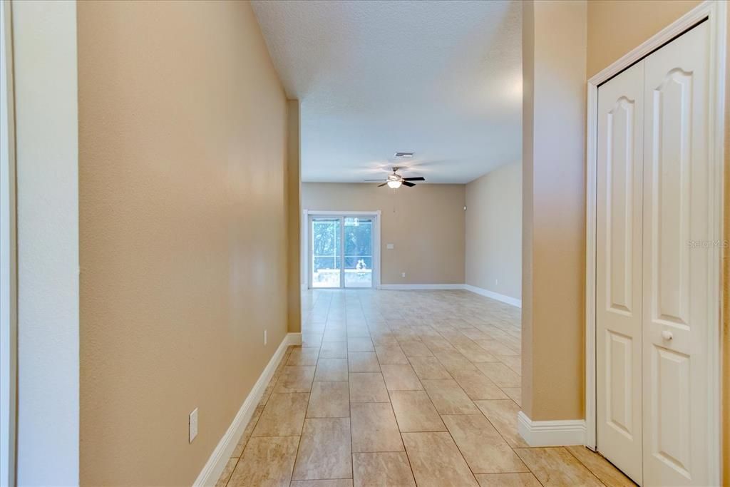 The whole house was updated with the same kind of tile flooring all throughout the house!