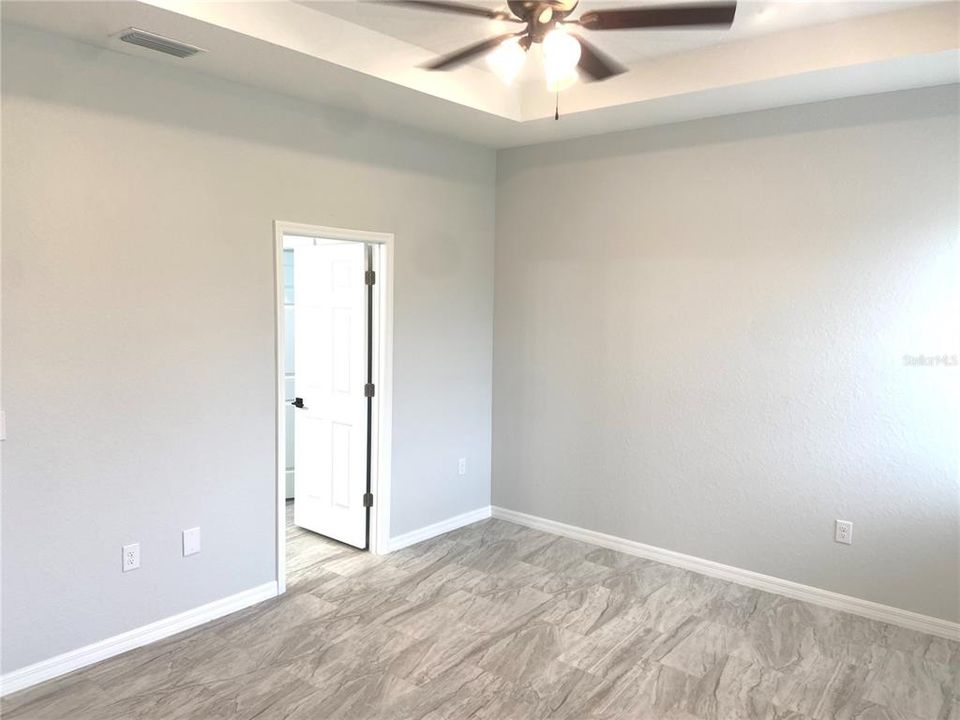 primary  bedroom, tray ceiling, recessed lights