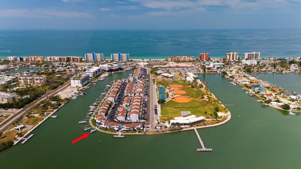 Arial of Madeira Beach Yacht Club and Condo