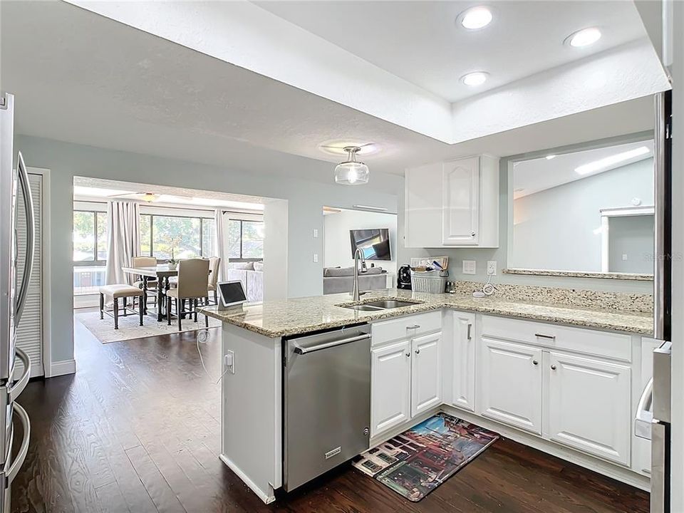 Granite countertops and stainless steel appliances  in the kitchen