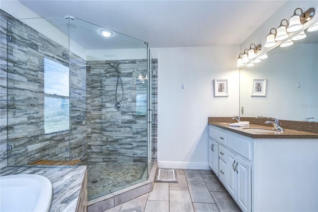 Separate walk-in shower!