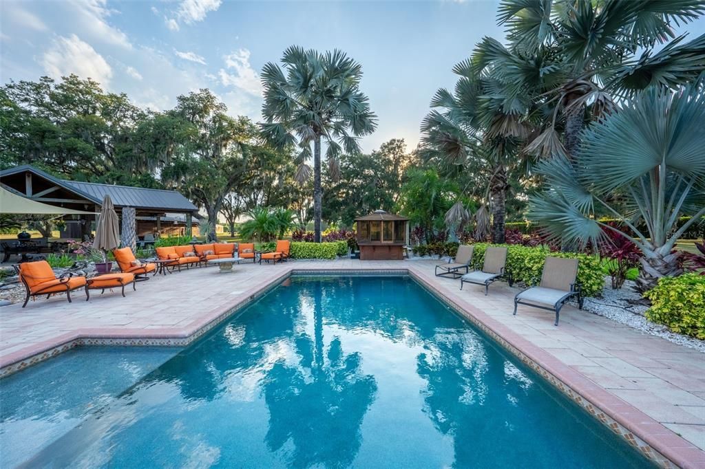 Outdoor oasis with above ground hot tub!