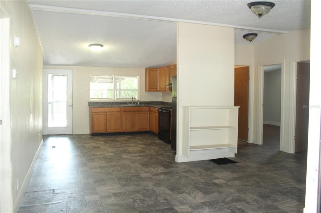 Open Floor Plan -Living Room & Kitchen