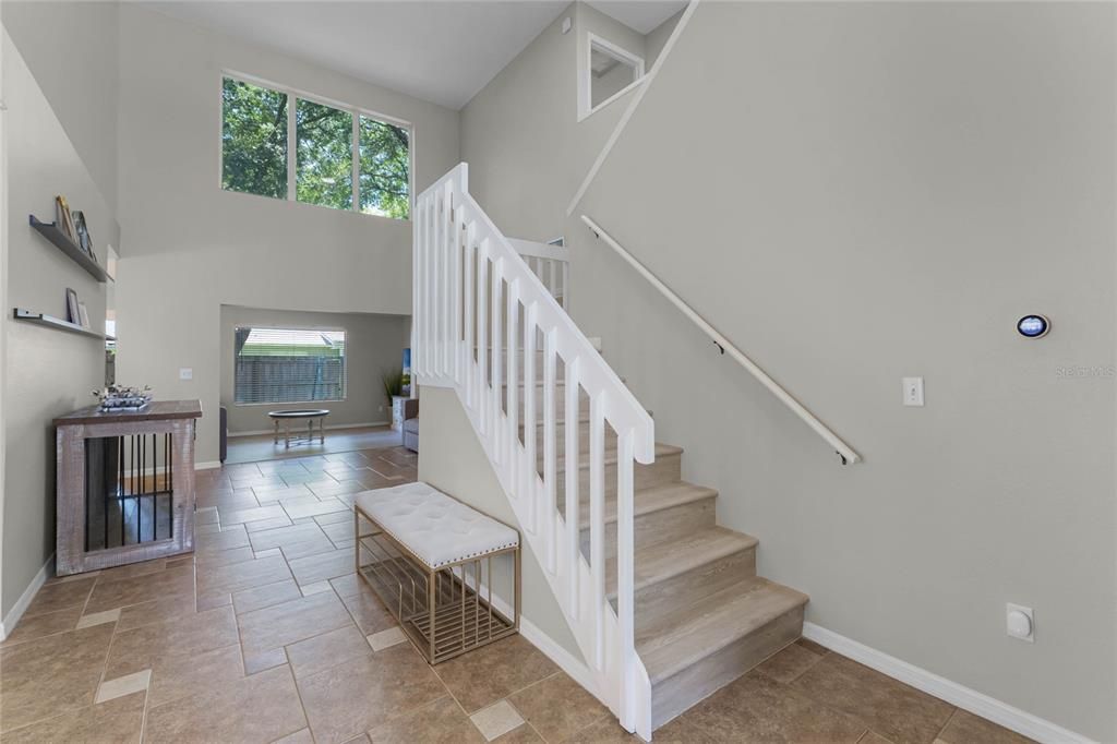 Entry to Home with High Ceilings