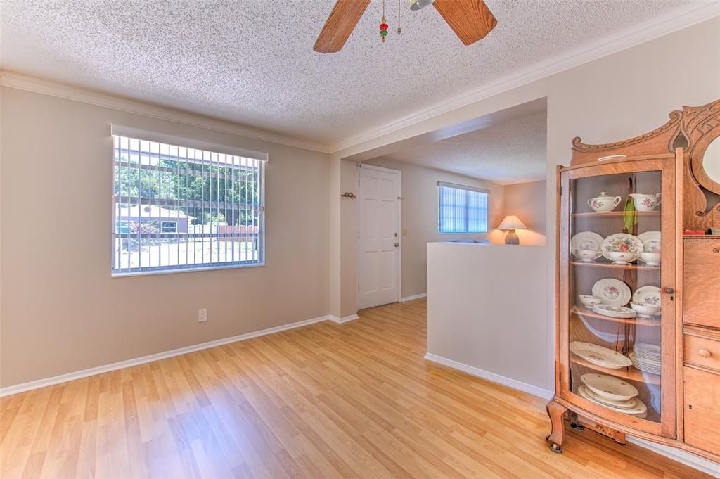 Office/Den with a view of the front of the home