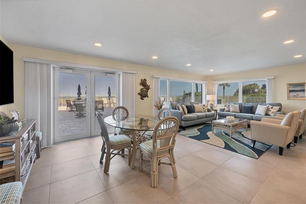 Community room with view of pool