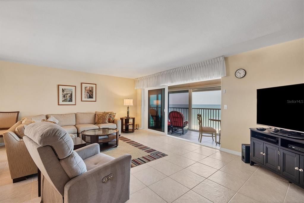 Living room looking to the west to the Gulf of Mexico