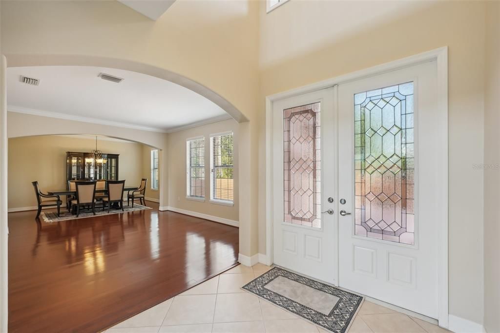 Foyer looking into the formal dining room