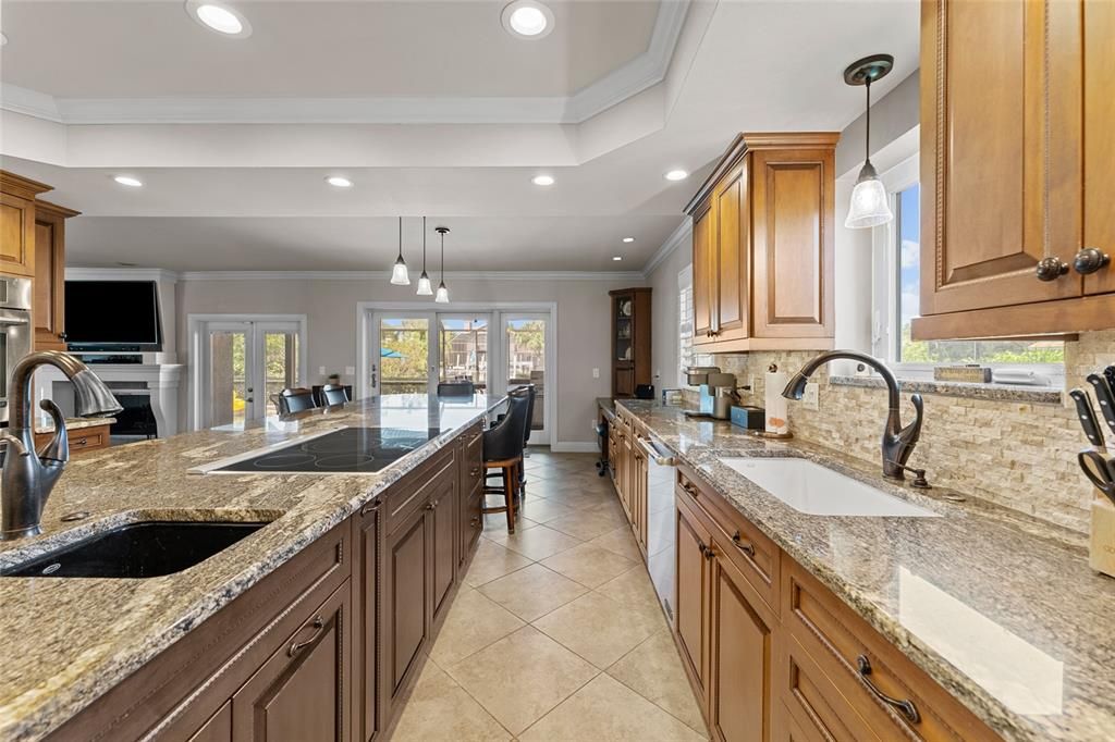 kitchen with large island