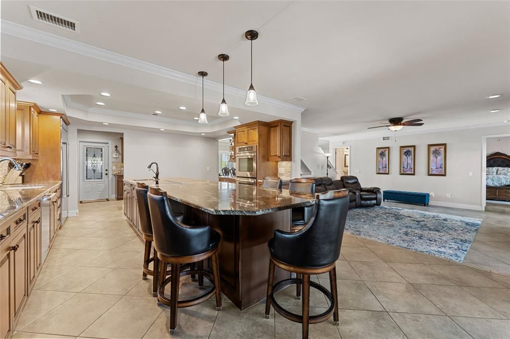 kitchen with large island