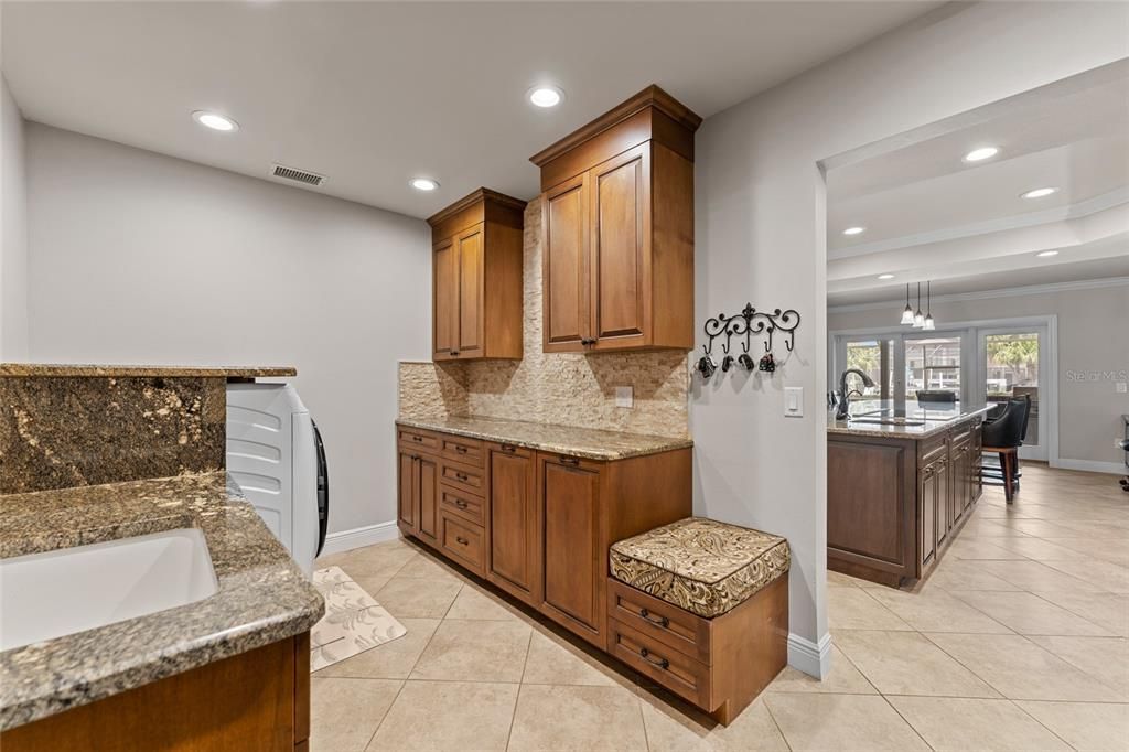 laundry room to kitchen