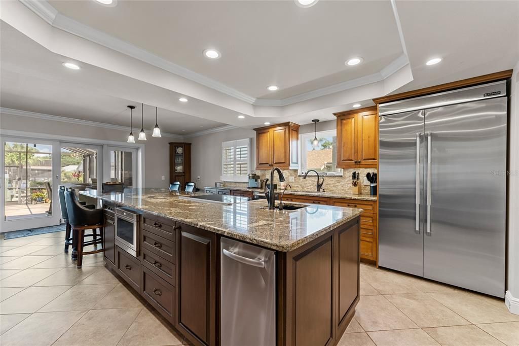 kitchen with large island