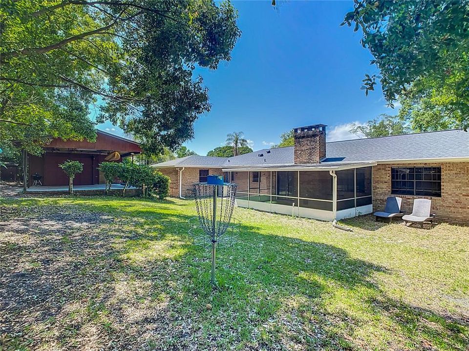 Backyard and carport