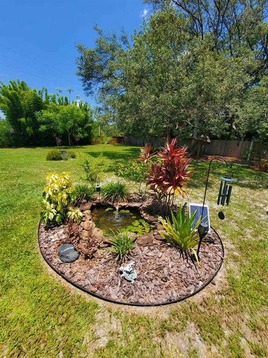 Garden with Solar Water Fountain