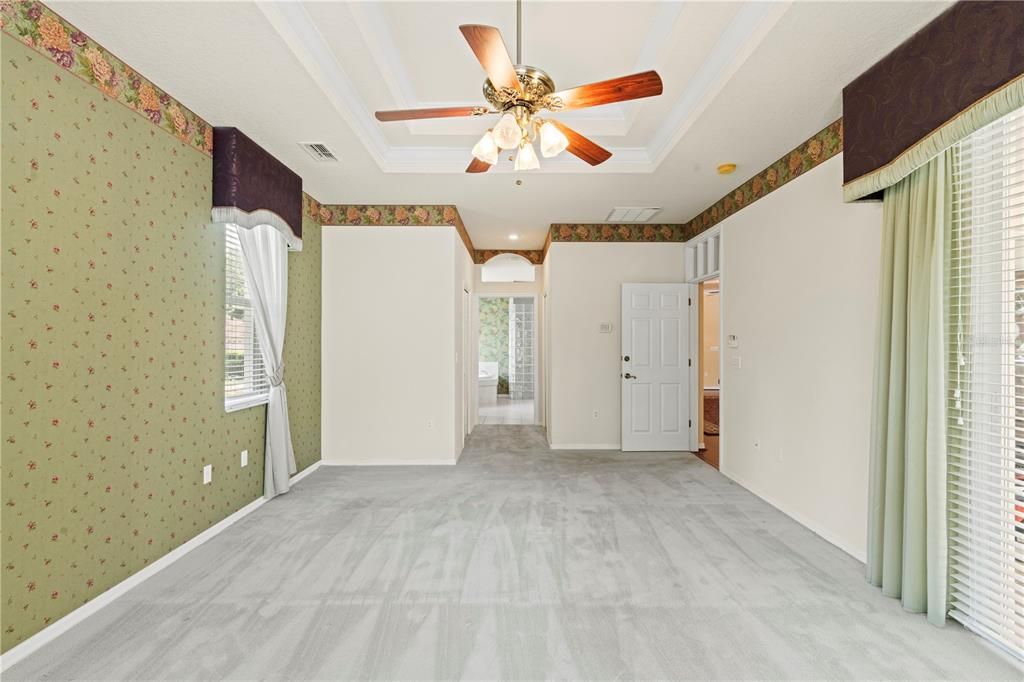 Master Bedroom w/Coffered Trey Ceiling