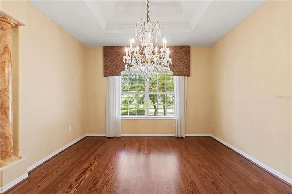 Coffered Trey Ceiling w/Chandelier