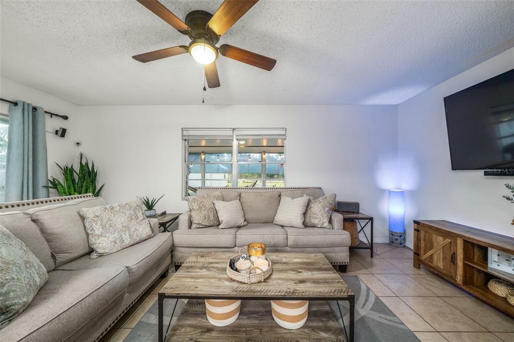 Living room- tile floors