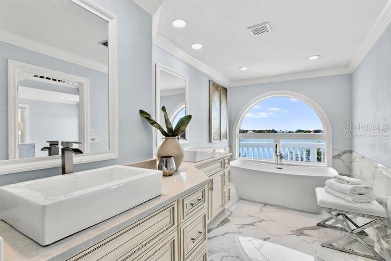 Master Bathroom Virtually Staged