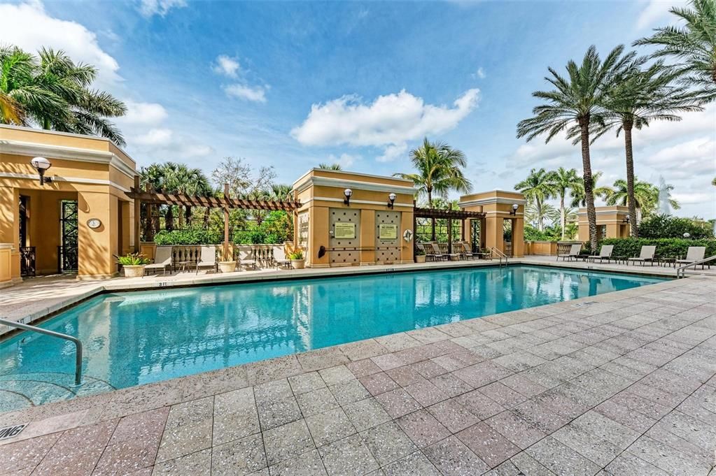 Many amenities: generous sized lap pool and heated spa