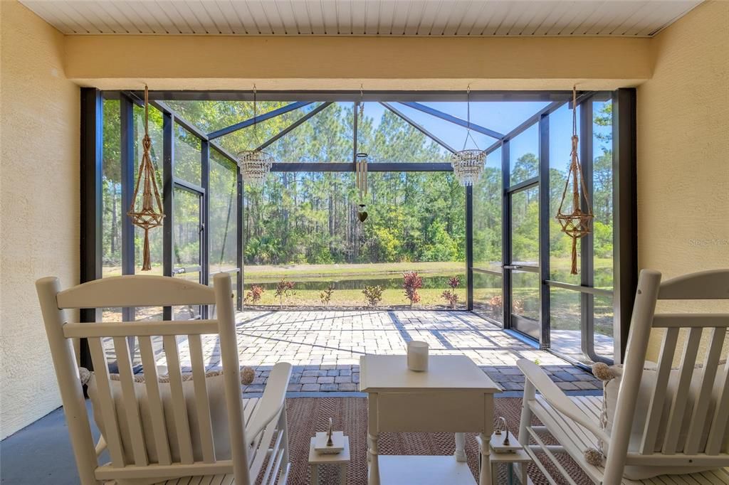 Serene Screened Extended Brick Pavered Patio