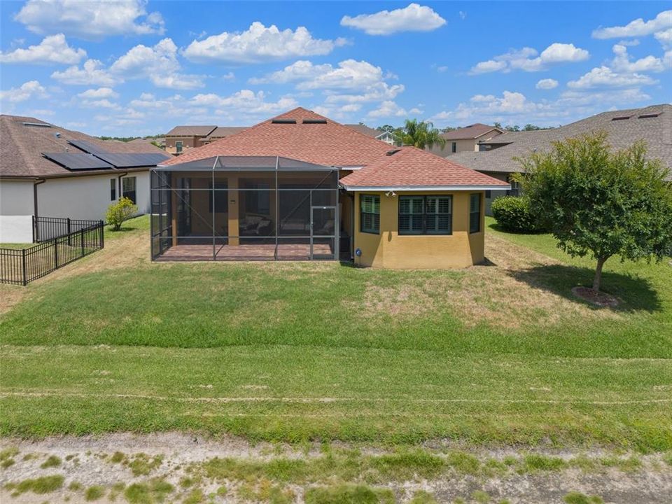 Ariel view of the backyard