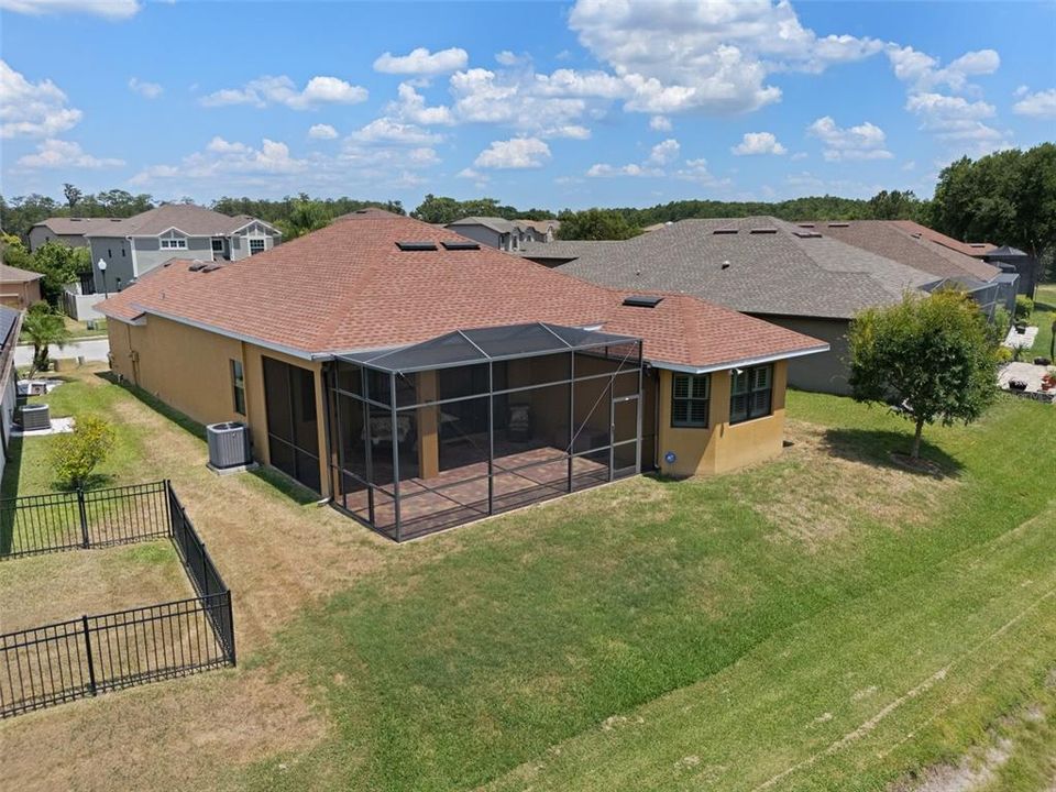 Ariel view of the right side of the home