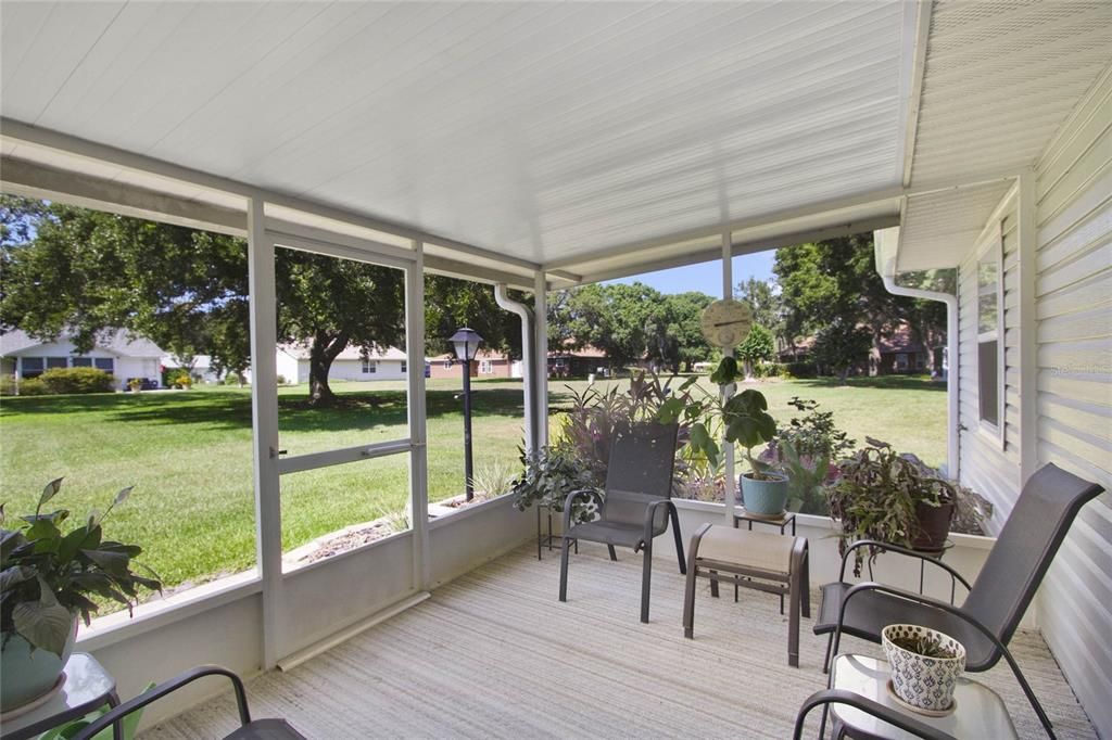 Private Lanai Overlooking Green space and Garden