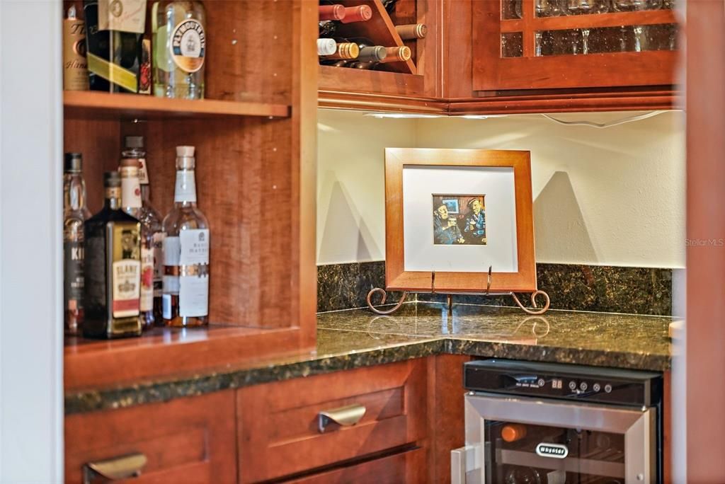 Guest bathroom located on the 1st level - privately situated near the back door beyond the kitchen