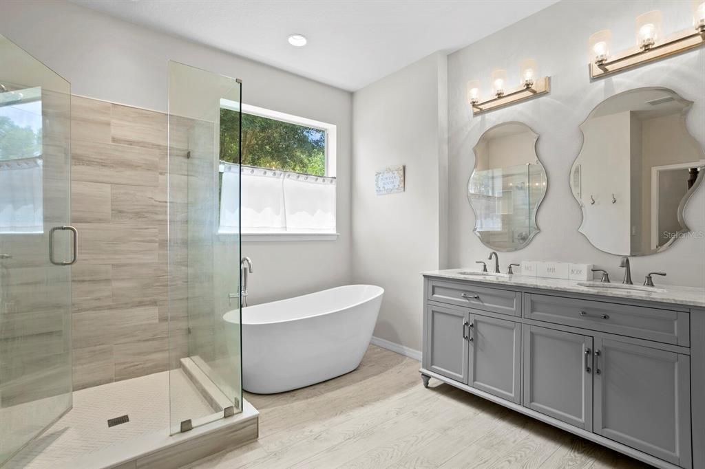 Completely remodeled primary bath