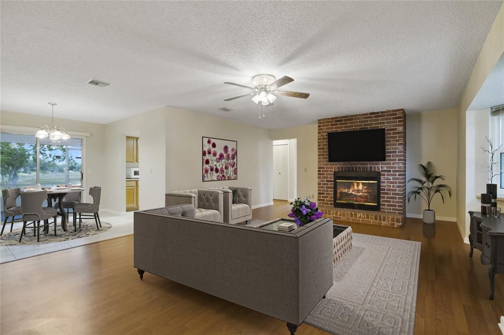 Living room and dining room - Virtually Staged