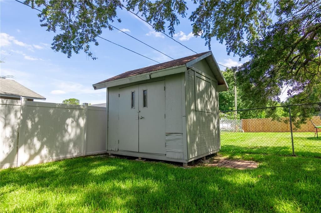 Shed has electricity.