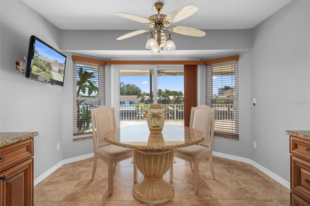 Most of the Rooms have a view.   Nice place to have your morning coffee.  Sliding doors to the patio from the kitchen