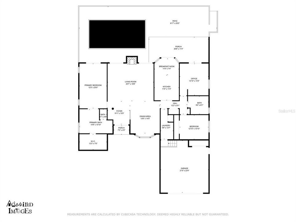 This gives you an idea of room size.  Estimated measurements