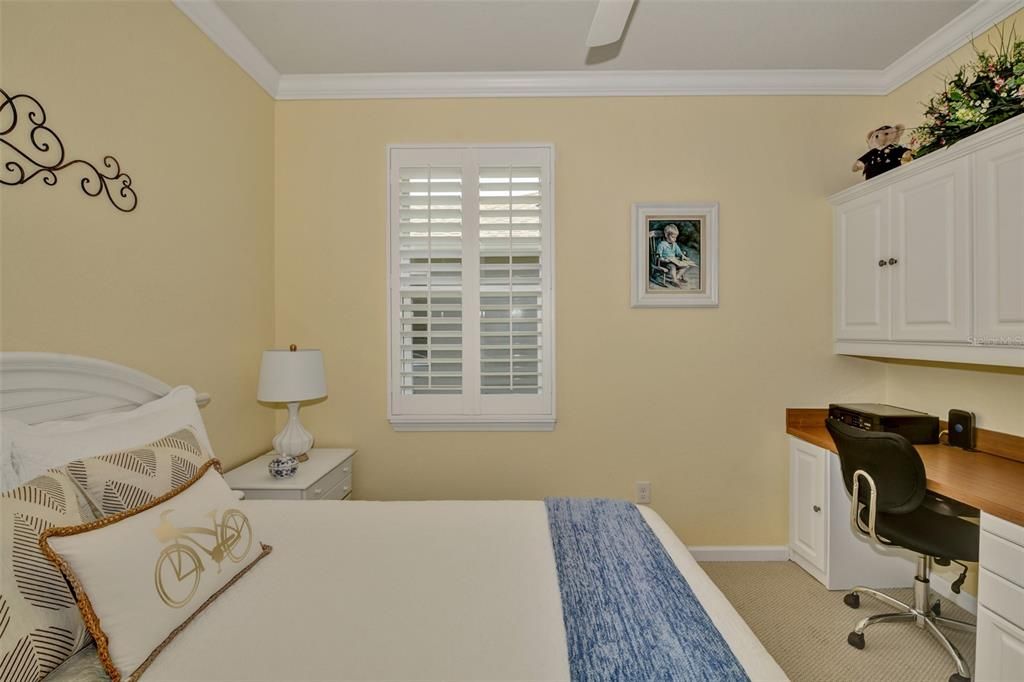 Guest Bedroom with built-in Desk & Cabinets